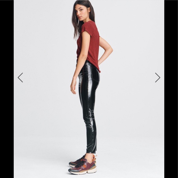 NWT rag & bone Super High Waist Skinny Vinyl Pants - Picture 5 of 16